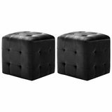 Vidaxl poef 2 st 30x30x30 cm fluweel zwart