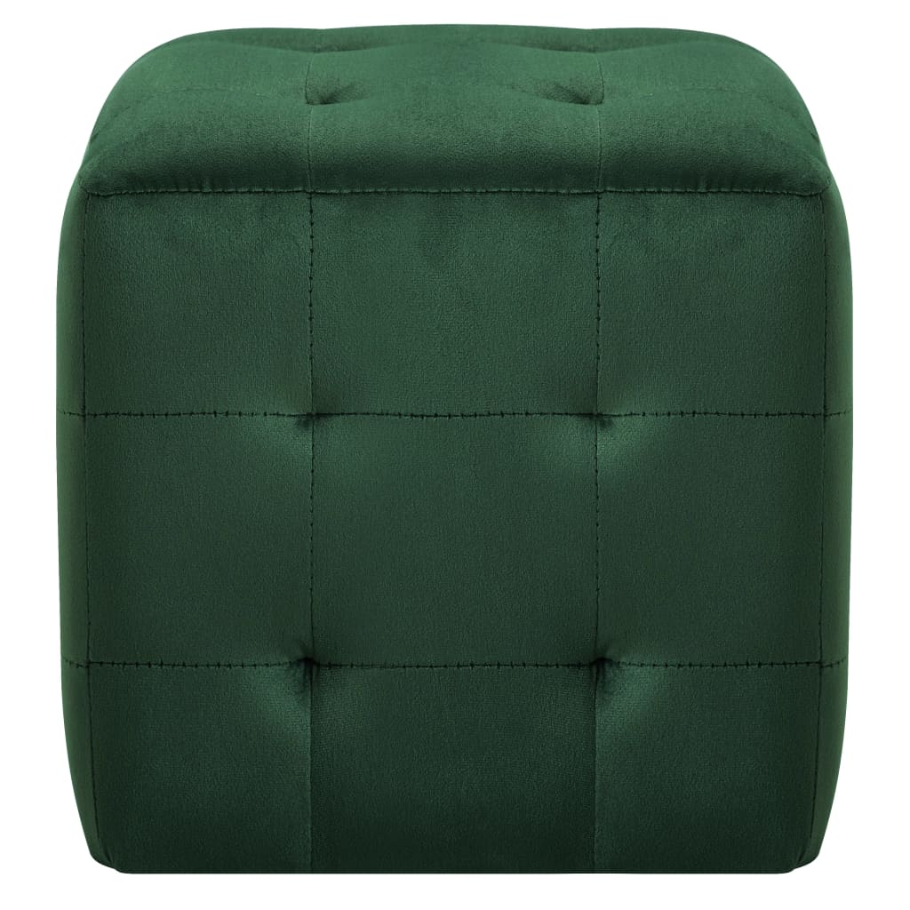 Vidaxl poef 2 st 30x30x30 cm fluweel groen