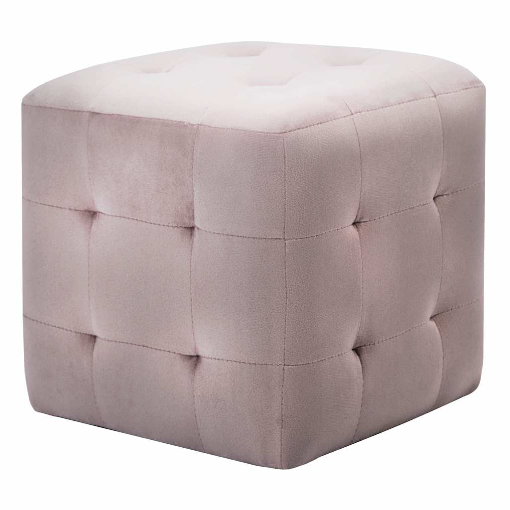 Vidaxl poef 2 st 30x30x30 cm fluweel roze