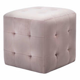 Vidaxl poef 2 st 30x30x30 cm fluweel roze