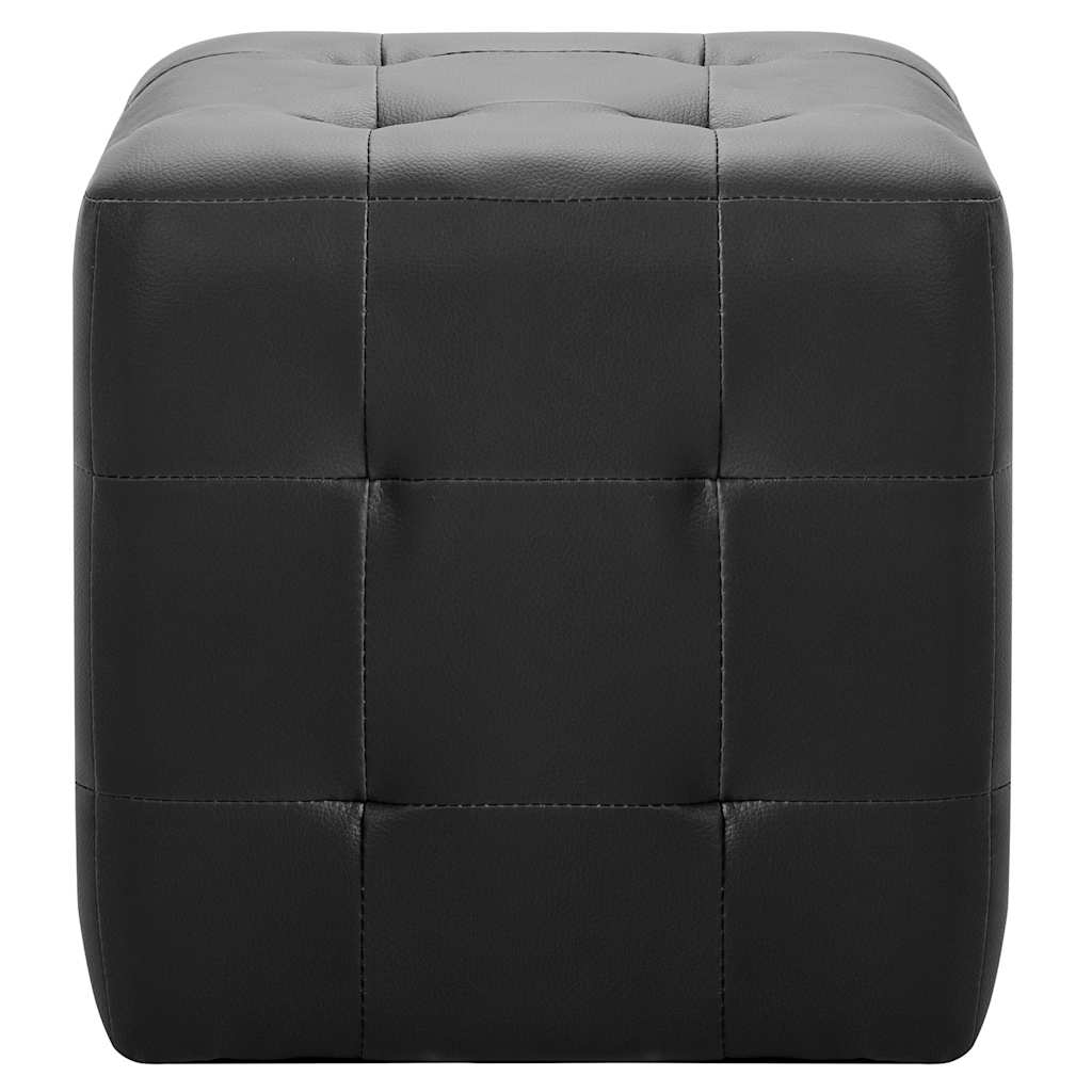 Vidaxl poef 2 st 30x30x30 cm kunstleer zwart