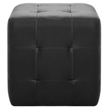 Vidaxl poef 2 st 30x30x30 cm kunstleer zwart