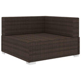 Vidaxl hoekbank 1 st met kussens poly rattan bruin