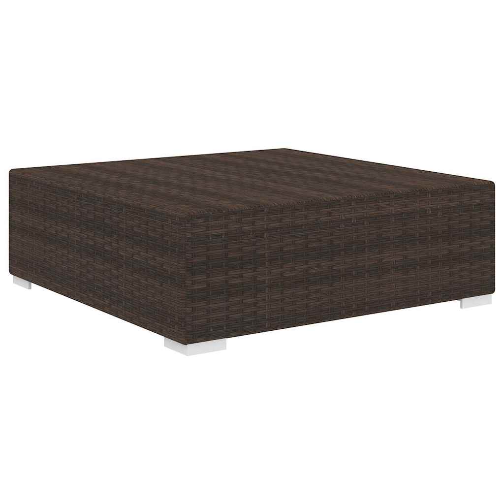 Vidaxl voetensteun 1 st met kussen poly rattan bruin
