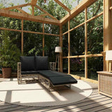 Vidaxl 2-delige loungeset met kussens poly rattan grijs