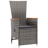 Vidaxl tuinstoelen 2 st verstelbaar met kussens poly rattan grijs