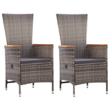 Vidaxl tuinstoelen 2 st met kussens poly rattan grijs