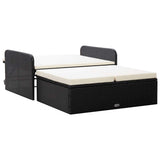 Vidaxl 2-delige loungeset met kussens poly rattan zwart