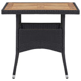 Vidaxl tuintafel poly rattan en massief acaciahout zwart