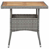 Vidaxl tuintafel poly rattan en massief acaciahout grijs