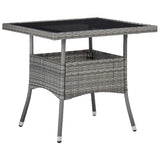 Vidaxl tuintafel poly rattan en glas grijs
