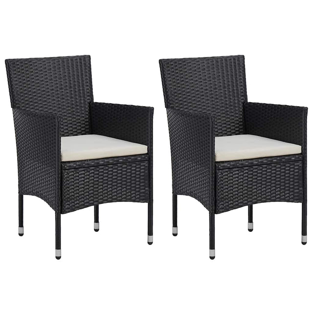 Vidaxl tuinstoelen 2 st poly rattan zwart