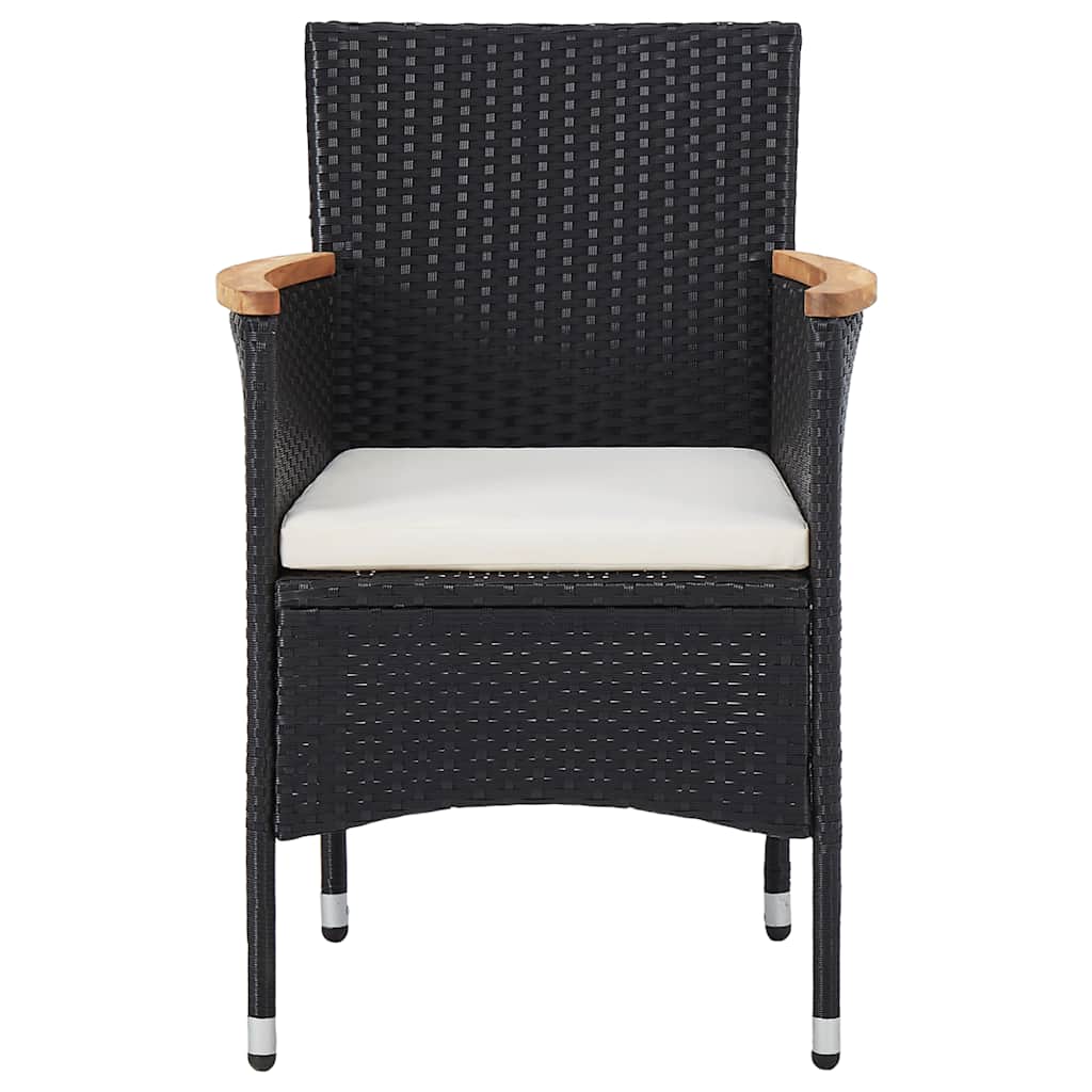 Vidaxl tuinstoelen 2 st poly rattan zwart