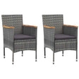 Vidaxl tuinstoelen 2 st poly rattan grijs