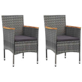 Vidaxl tuinstoelen 2 st poly rattan grijs