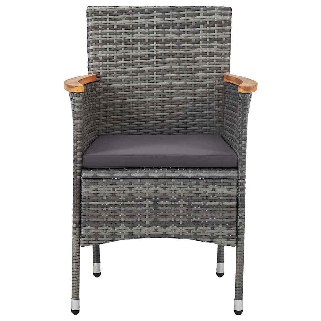 Vidaxl tuinstoelen 2 st poly rattan grijs