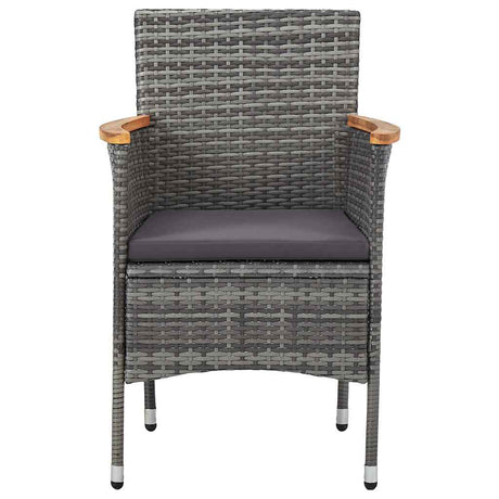 Vidaxl tuinstoelen 2 st poly rattan grijs