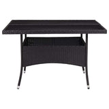 Vidaxl tuintafel poly rattan en glas zwart