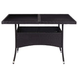 Vidaxl tuintafel poly rattan en glas zwart