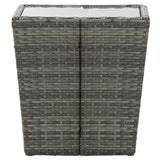 Vidaxl theetafel 41,5x41,5x43 cm poly rattan en gehard glas grijs