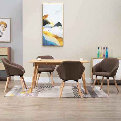 Vidaxl eetkamerstoelen 4 st stof bruin