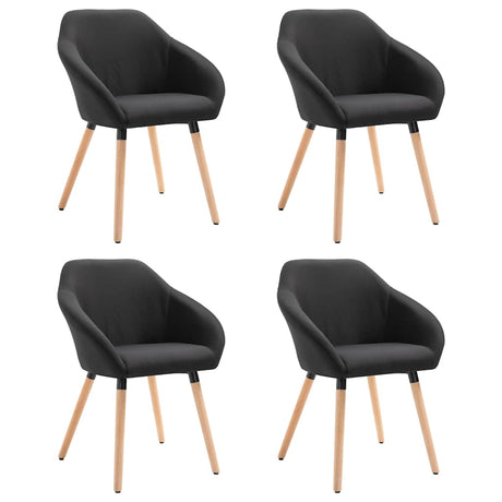 Vidaxl eetkamerstoelen 4 st stof zwart