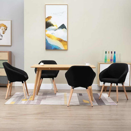 Vidaxl eetkamerstoelen 4 st stof zwart