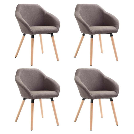 Vidaxl eetkamerstoelen 4 st draaibaar stof taupe