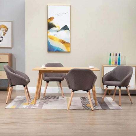 Vidaxl eetkamerstoelen 4 st draaibaar stof taupe