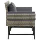 Vidaxl tuinbank met kussens 176 cm poly rattan grijs
