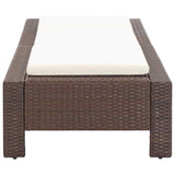 Vidaxl ligbed met kussen poly rattan bruin