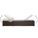 Vidaxl ligbed met luifel en kussen poly rattan bruin