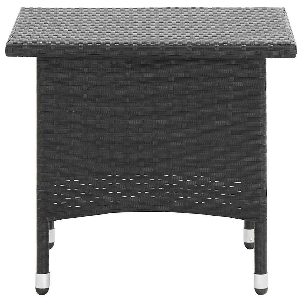 Vidaxl theetafel 50x50x47 cm poly rattan zwart