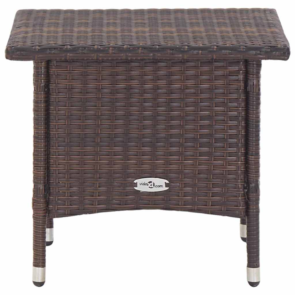 Vidaxl theetafel 50x50x47 cm poly rattan bruin