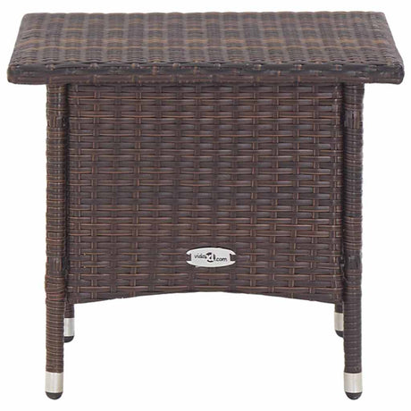 Vidaxl theetafel 50x50x47 cm poly rattan bruin