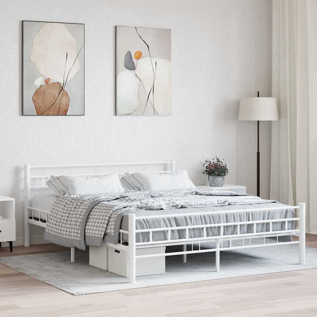 Vidaxl bedframe metaal wit 160x200 cm
