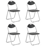 Vidaxl opklapbare stoelen, 4 stuks, zwart kunstleer