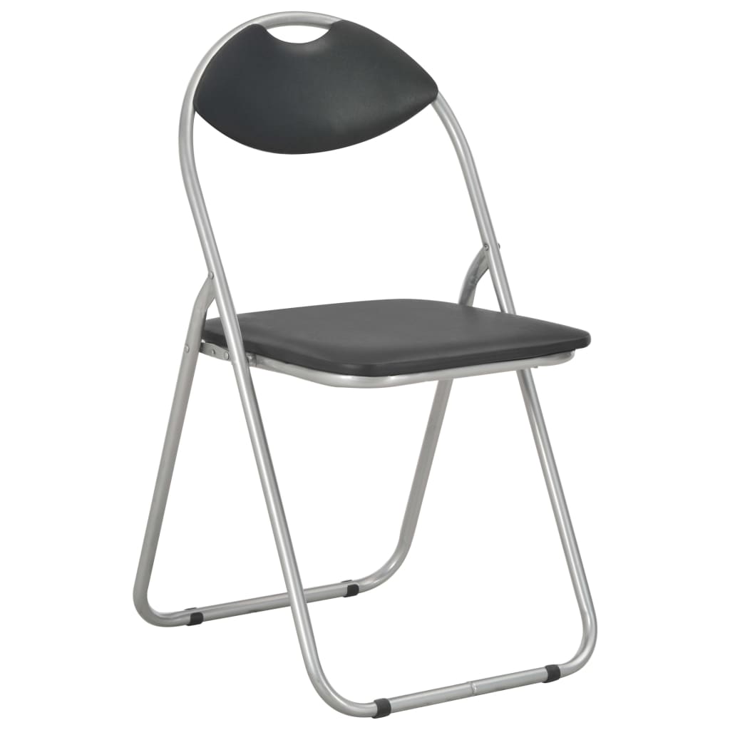 Vidaxl eetkamerstoelen inklapbaar 4 st kunstleer zwart