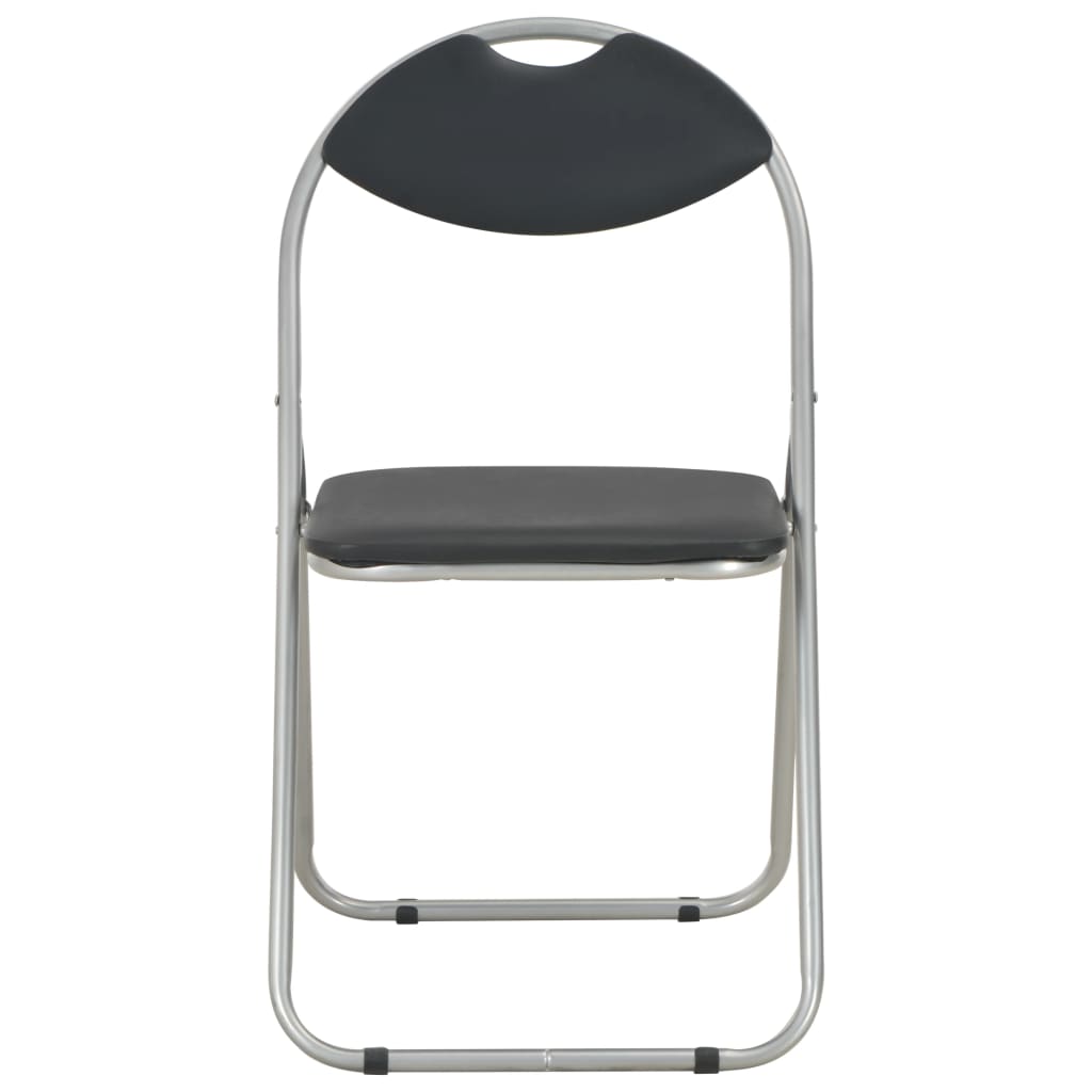 Vidaxl opklapbare stoelen, 4 stuks, zwart kunstleer