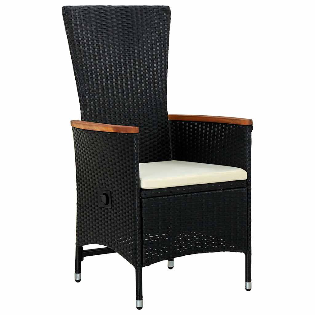Vidaxl tuinstoelen 2 st met kussens poly rattan zwart