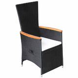 Vidaxl tuinstoelen 2 st verstelbaar met kussens poly rattan zwart