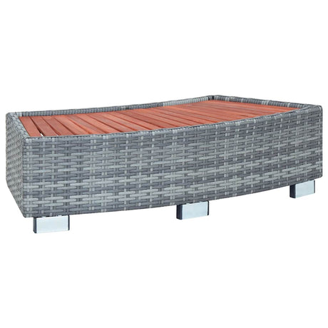 VidaXL Spa-Leiter 92x45x25 cm Polyrattan grau