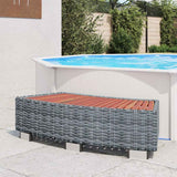 VidaXL Spa-Leiter 92x45x25 cm Polyrattan grau