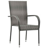 Vidaxl tuinstoelen stapelbaar 2 st poly rattan grijs