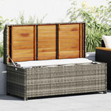 Vidaxl tuinopbergbank 120 cm poly rattan grijs