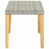 Vidaxl tuinbank 120 cm poly rattan en massief acaciahout grijs