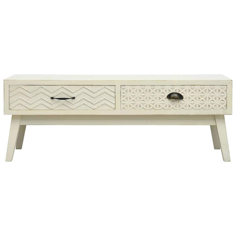 Vidaxl salontafel met 2 lades 110x50x40 cm bewerkt hout grijs