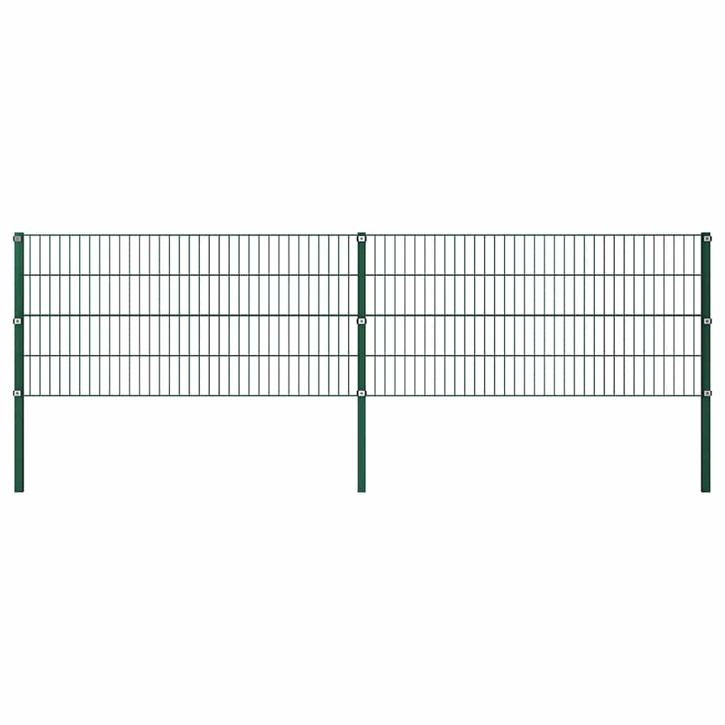 Vidaxl schuttingpaneel met palen ijzer 349x80 cm groen