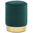 Vidaxl kruk fluweel 28 x 36 cm donkergroen en goudkleurig