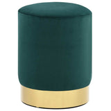 Vidaxl kruk fluweel 28 x 36 cm donkergroen en goudkleurig
